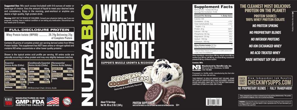 NutraBio Whey Protein Isolate Supplement – 25g of Protein Per Scoop with Complete NutraBioBuy Supplements Australia