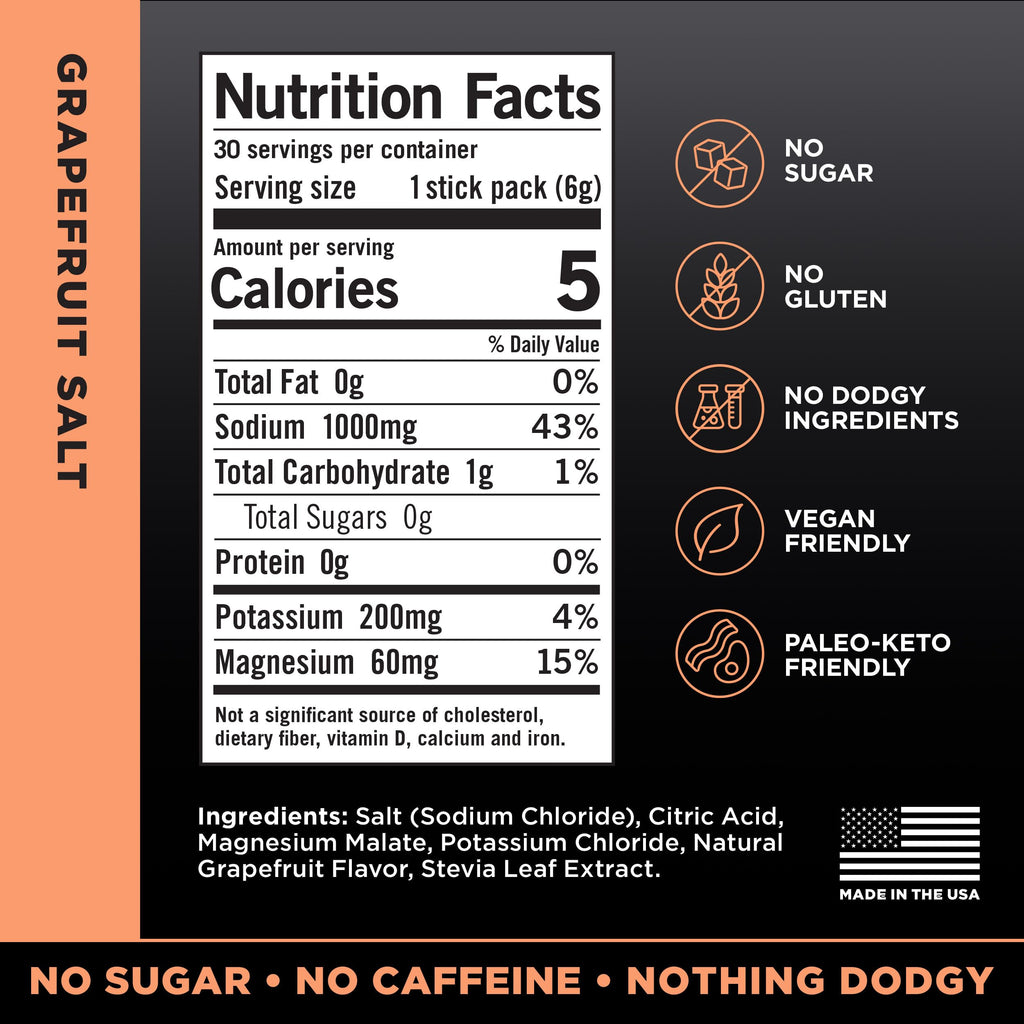 LMNT Zero Sugar Electrolytes - Grapefruit Salt | Drink Mix | 30 Count Drink LMNTBuy Supplements Australia