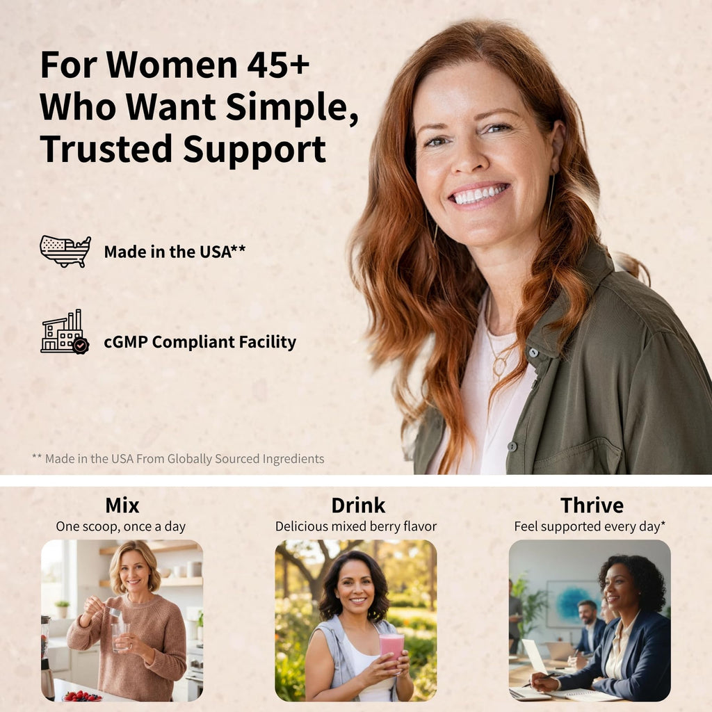 Pureffi Women’s 45+ All-in-One Multivitamin Powder, 33 Ingredients, Menopausal Well-Being Support, Probiotics for Digestive Support PureffiBuy Supplements Australia