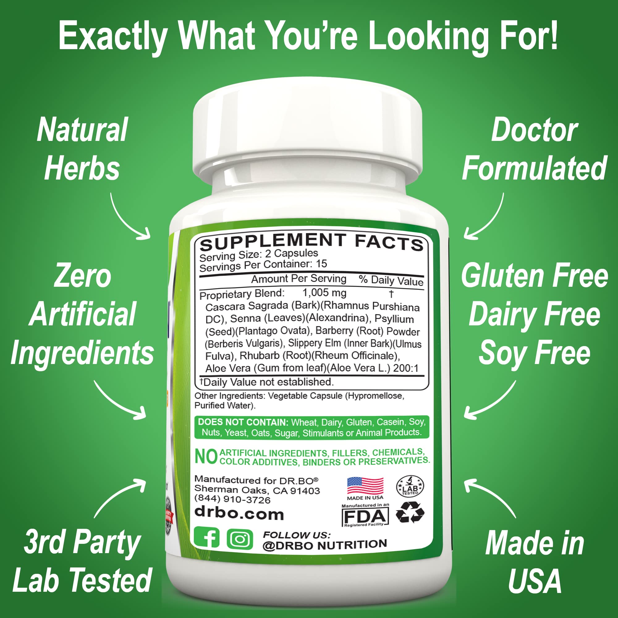 Colon Cleanse Detox Formula - Natural Bowel Cleanser Pills for Intestinal Bloating & Fast Digestive DR. BOBuy Supplements Australia