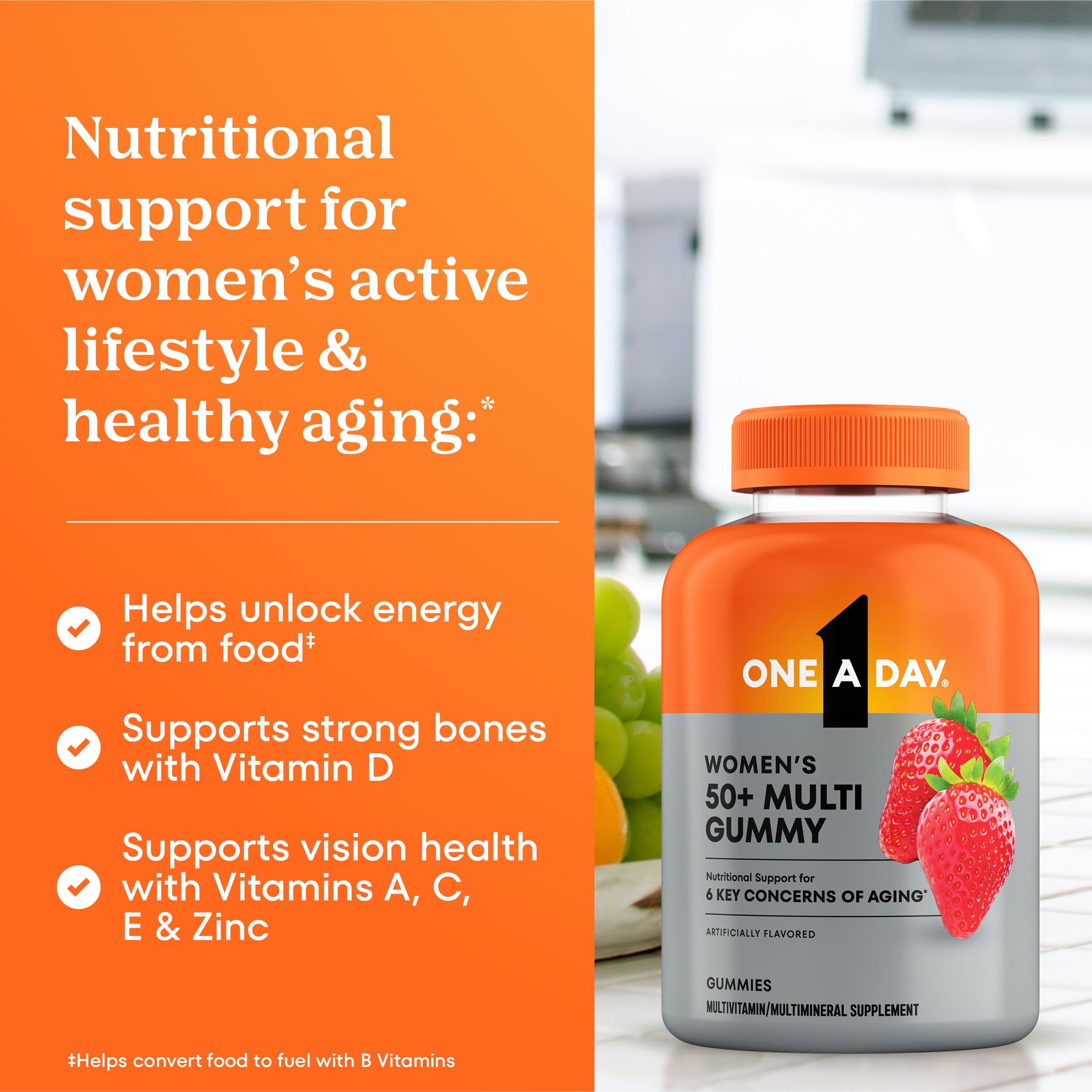 One A Day Multivitamin for Women 50 and Over, Women's Multivitamin Gummy 50 plus for Immune Support ONE A DAYBuy Supplements Australia