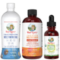 MaryRuth's Morning Multivitamin +Hair Growth (Peach Mango, 15oz), Nighttime Multimineral (Coconut, 15oz) & Probiotic Drops (2oz) | MARYRUTH'S