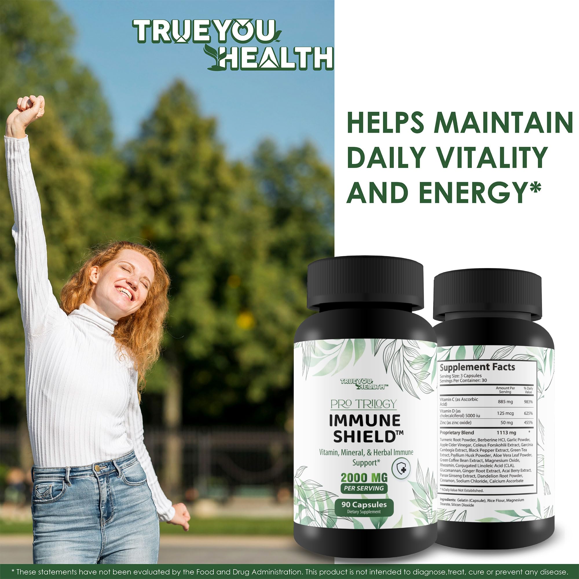 Pro Trilogy Immune Shield - Our Best Immune Support Supplement - Immune Support Capsules - Immune Boost Pills - Our Best Immune Pills Nature Vitamin D Zinc C Best Immune Support Vitamins True You HealthBuy Supplements Australia