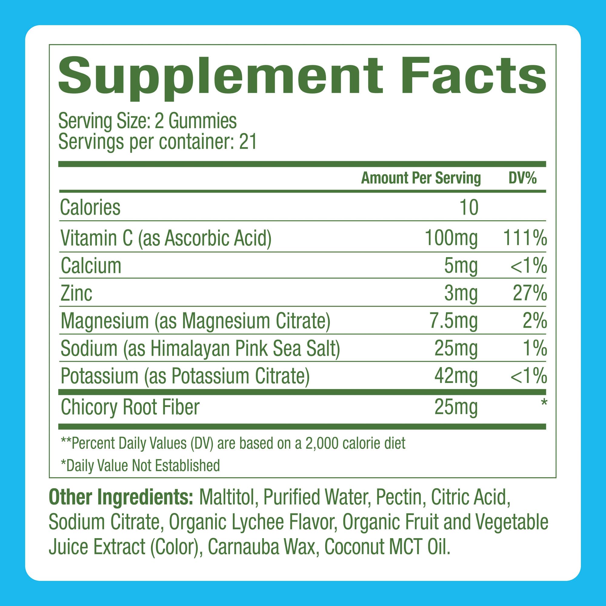 Plant People WonderHydrate Electrolyte Gummies – Vegan Hydration Supplement with Magnesium, Potassium, Zinc, Vitamin C & Himalayan Sea Salt – Zero Sugar Lychee (42 Count) Plant PeopleBuy Supplements Australia