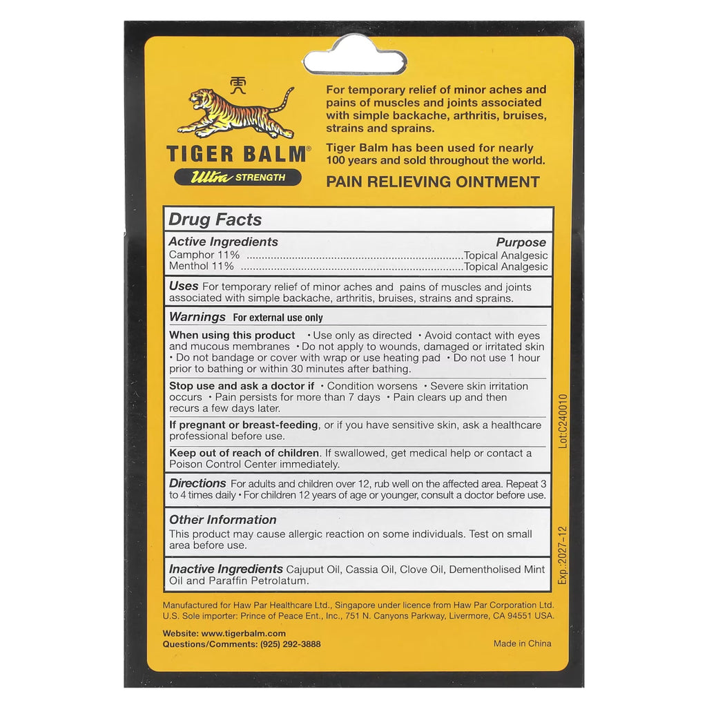 Tiger Balm Sport Rub Pain Relieving Ointment, Ultra Strength 1.70 oz (Pack of 5) Tiger BalmBuy Supplements Australia