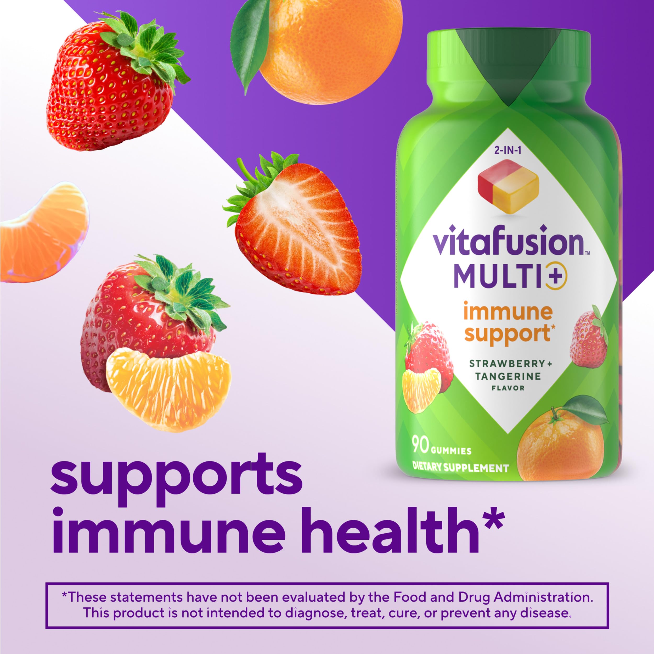 Vitafusion Multi+ Immune Support* – 2-in-1 Benefits & Flavors – Adult Gummy Vitamins with Vitamin C, Zinc VitafusionBuy Supplements Australia