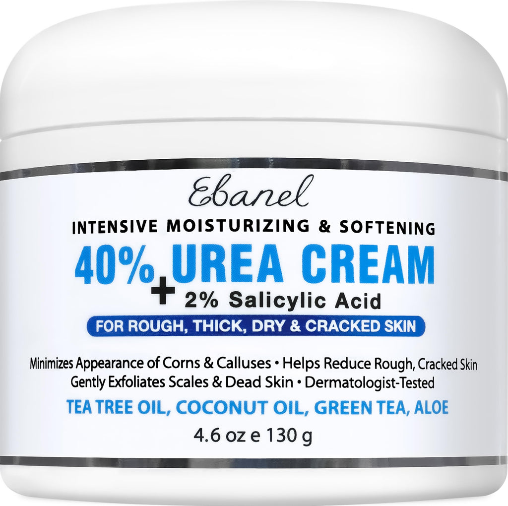 Ebanel Urea Cream 40% plus Salicylic Acid 2%, Foot Cream for Dry Cracked Heels Feet Knees Elbows Hands, Foot Dead Skin Cuticle Callus Remover Toenail Softener, Keratolytic Skin Barrier Repair Ebanel buy supplements Au