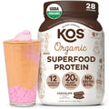 KOS Vegan Protein Powder Erythritol Free, Chocolate - Organic Pea Protein Blend, Plant Based Superfood Rich in Vitamins & Minerals - Keto, Dairy Free - Meal Replacement for Women & Men, 28 Servings KOS buy supplements Au