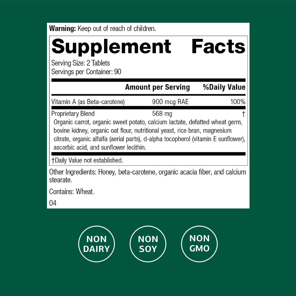 Standard Process Cataplex A - Supports Eye Health & Mucous Membranes - Supports Healthy Vision & Provides Antioxidant Vitamin A - Non-Dairy & Non-Soy - 180 Tablets Standard Process Inc.Buy Supplements Australia