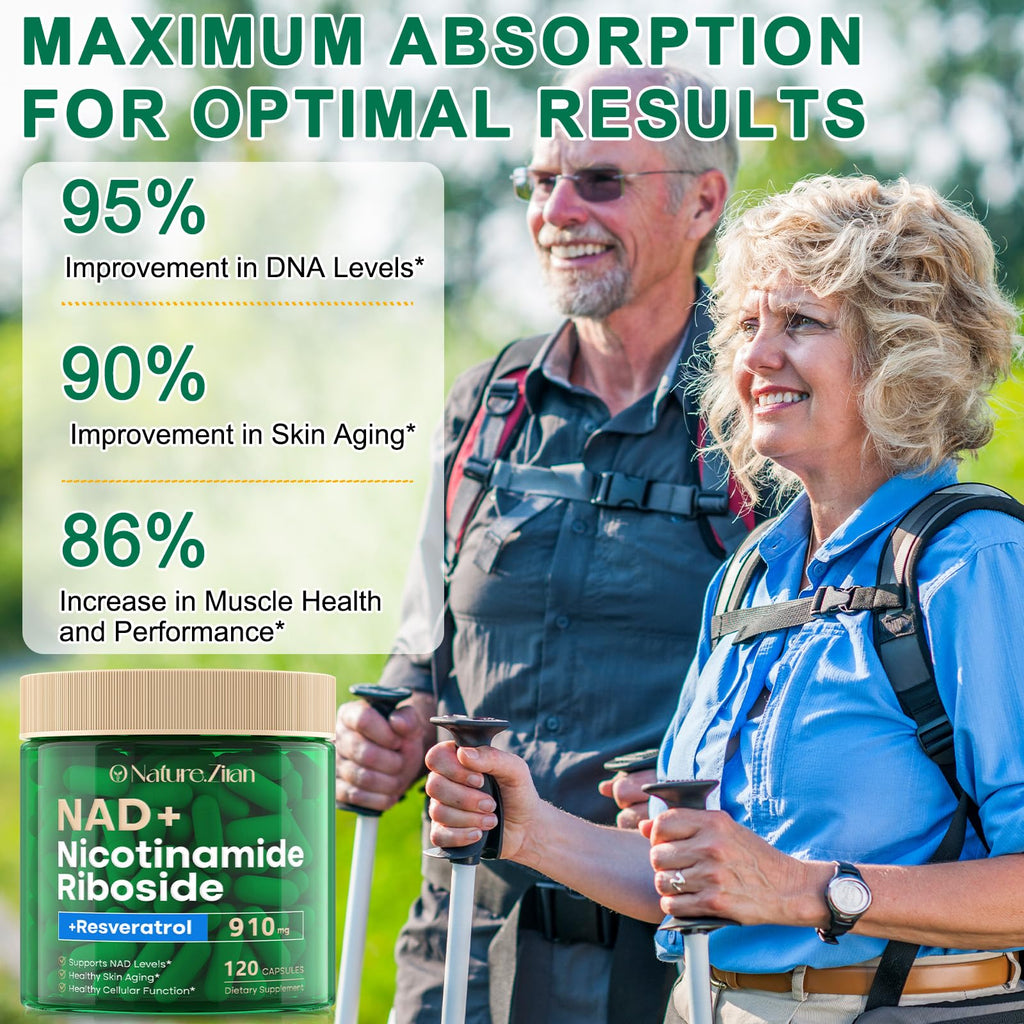 O NATURE . ZIRAN NAD Supplement - NAD+ Nicotinamide Riboside 910 Mg Supplement for Women & Men, Liposomal Nicotinamide Riboside with Resveratrol, for Focus, Boost - 120 Capsules O NATURE . ZIRANBuy Supplements Australia