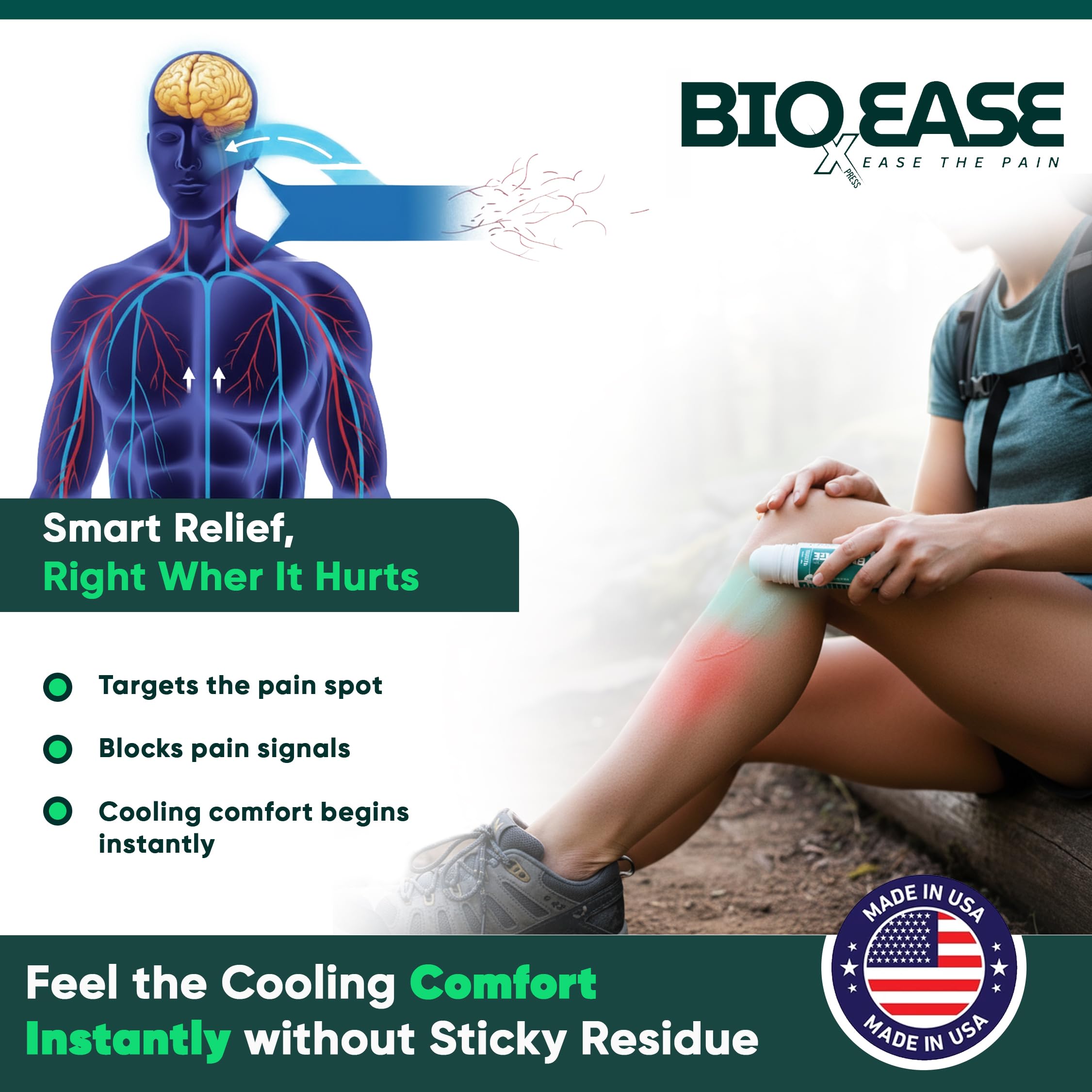 BioXPressEase Fast-Acting Hemp Pain Relief Roll On - Highly Effective, Cool & Topical Pain Relief Extra Strength for Muscle, Joint, & Back – Easy Roll On Maximum Strength - Made in USA BIOXPRESSEASEBuy Supplements Australia