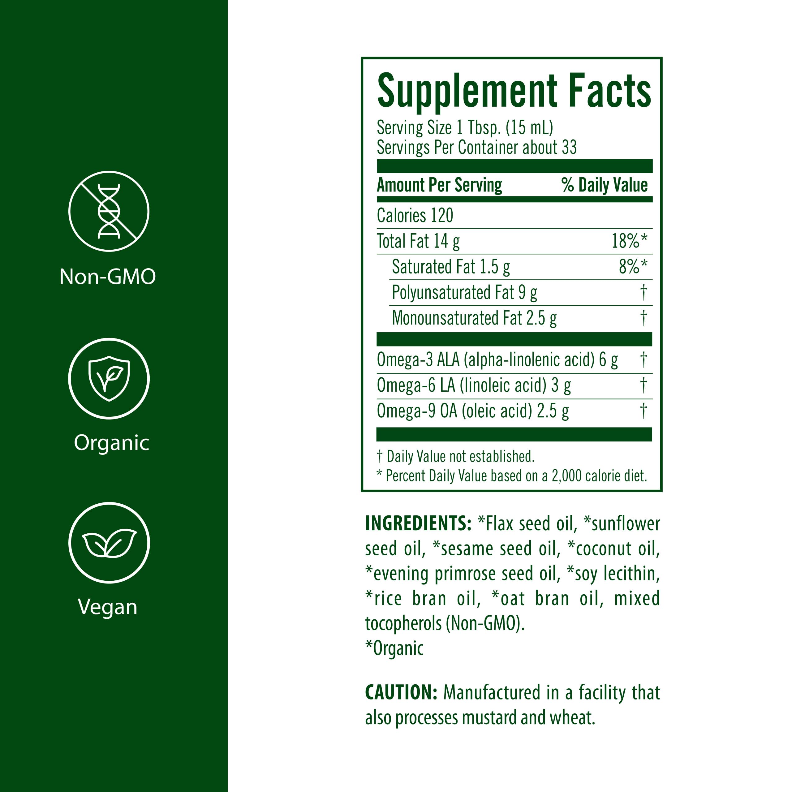 Flora - Udo's Choice Omega 369 Oil Blend, Made with Organic Flax, Sesame & Sunflower Seed Oils, Plant-Based Vegan Omega Fatty Acids, Based on Ideal 2:1:1 Ratio, 17-fl, oz. Glass Bottle FloraBuy Supplements Australia