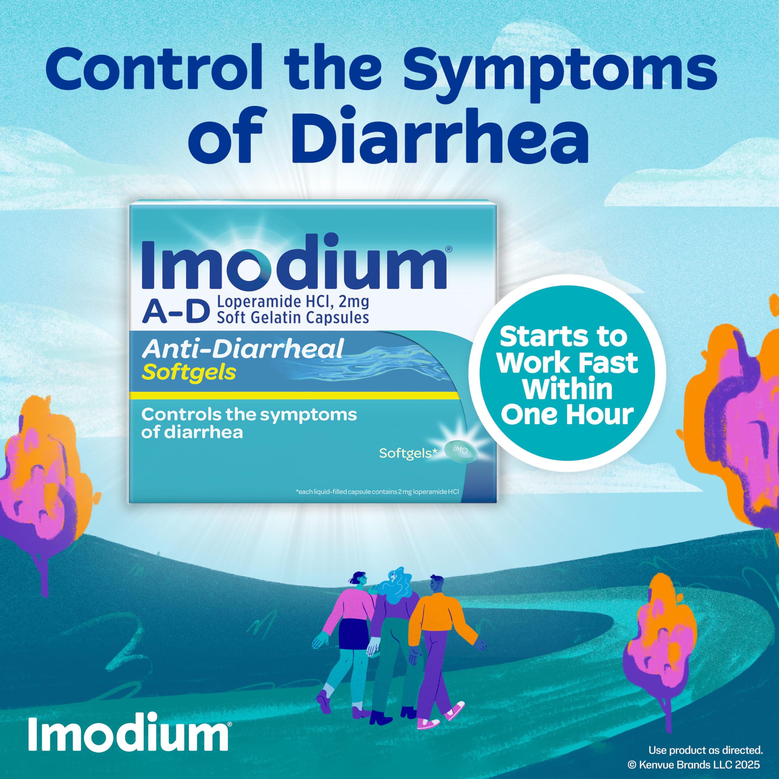 Imodium A-D Fast-Acting Anti-Diarrheal Softgels, Loperamide HCl 2 mg, Travel Essential Diarrhea Relief Medicine for Adults, 24 Count, Anti Diarrhea Pills,Easy to Swallow, for Ages 12+ Imodium buy supplements Au