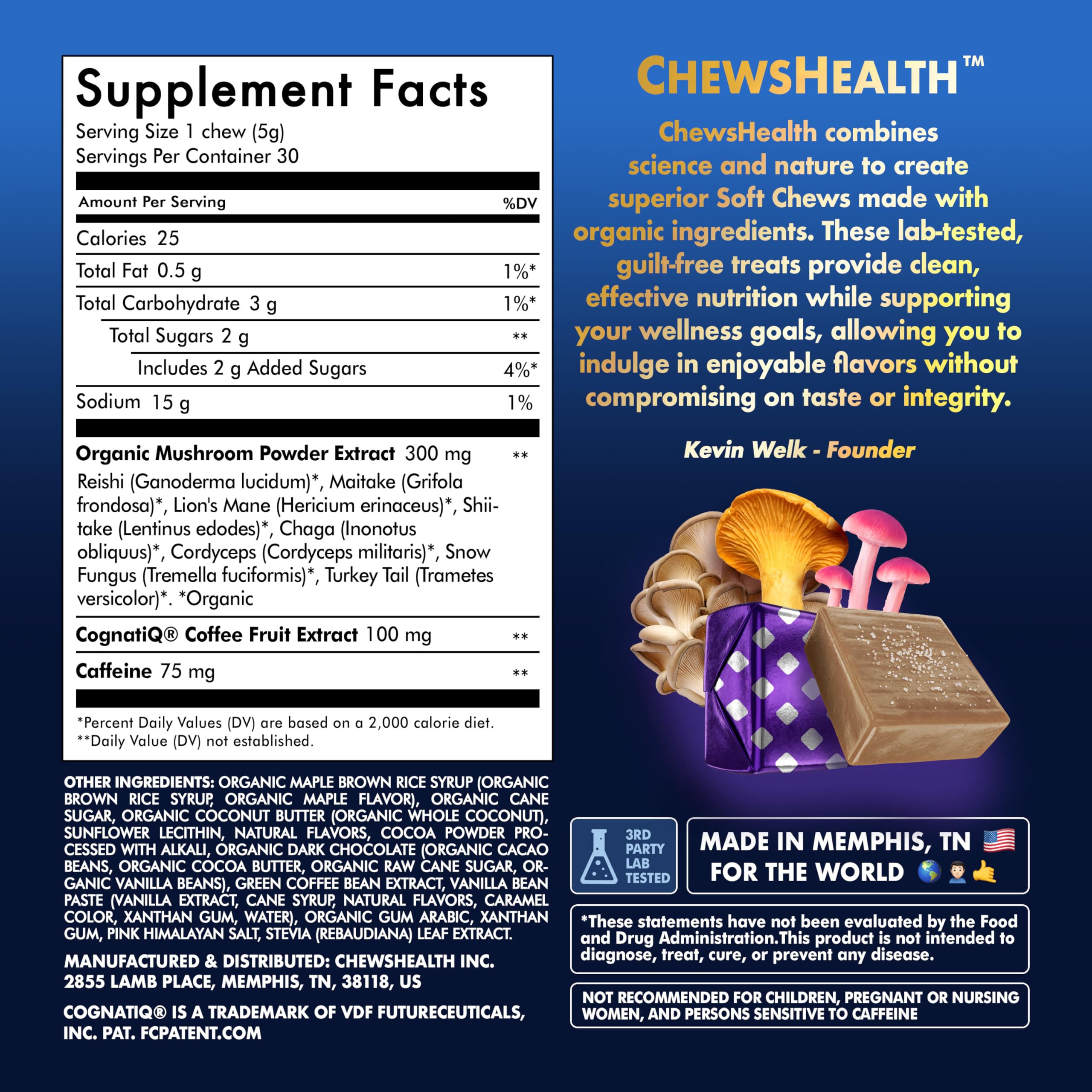 DynaMind iQ Brain Supplement for Memory and Focus for Adults - Nootropic Chews | Coffee Fruit & Mushroom Supplement Blend, Memory Focus Supplement, Caffeine Focus Pills Alternative, 30 Count CHEWSHEALTHBuy Supplements Australia