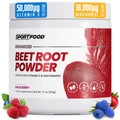 SPORTFOOD Beet Root Powder with Niacinamide & Vitamin C - Superfood for Circulation, Energy, & Stamina | Vegan, Non-GMO, Nitric Oxide Boost for Pre-Workout & Heart Health | Mixed Berry Flavor | 7.7oz Sport FoodBuy Supplements Australia