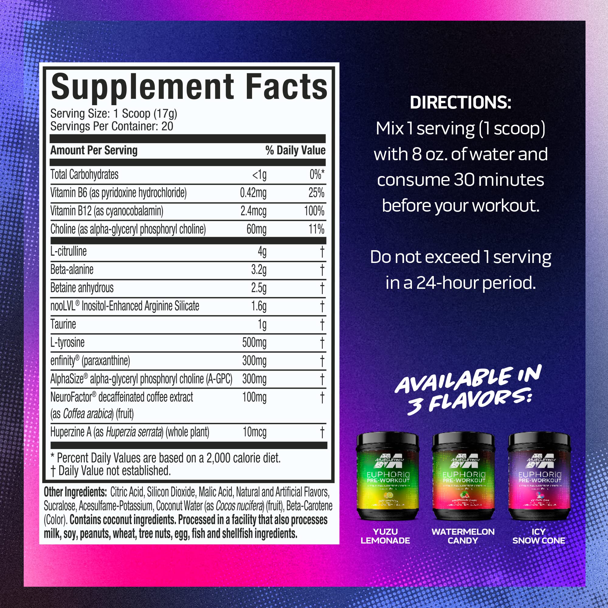 Pre Workout Powder MuscleTech EuphoriQ PreWorkout Smart Pre Workout Powder MuscleTechBuy Supplements Australia