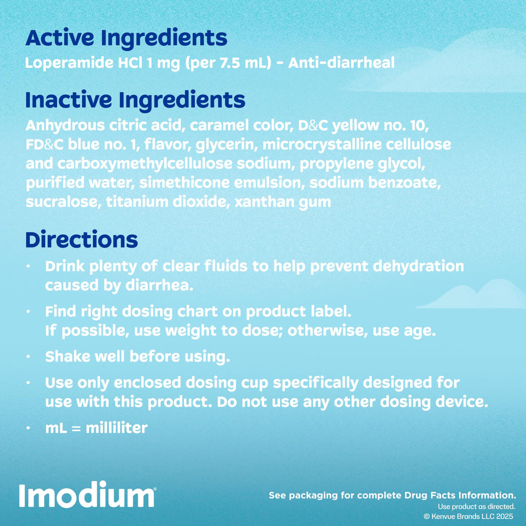 Imodium A-D Liquid Anti-Diarrheal Medicine with Loperamide HCl to Help Control Symptoms of Diarrhea Due to Acute, Traveler's Diarrhea, Mint Flavor, 8 fl. oz Imodium buy supplements Au