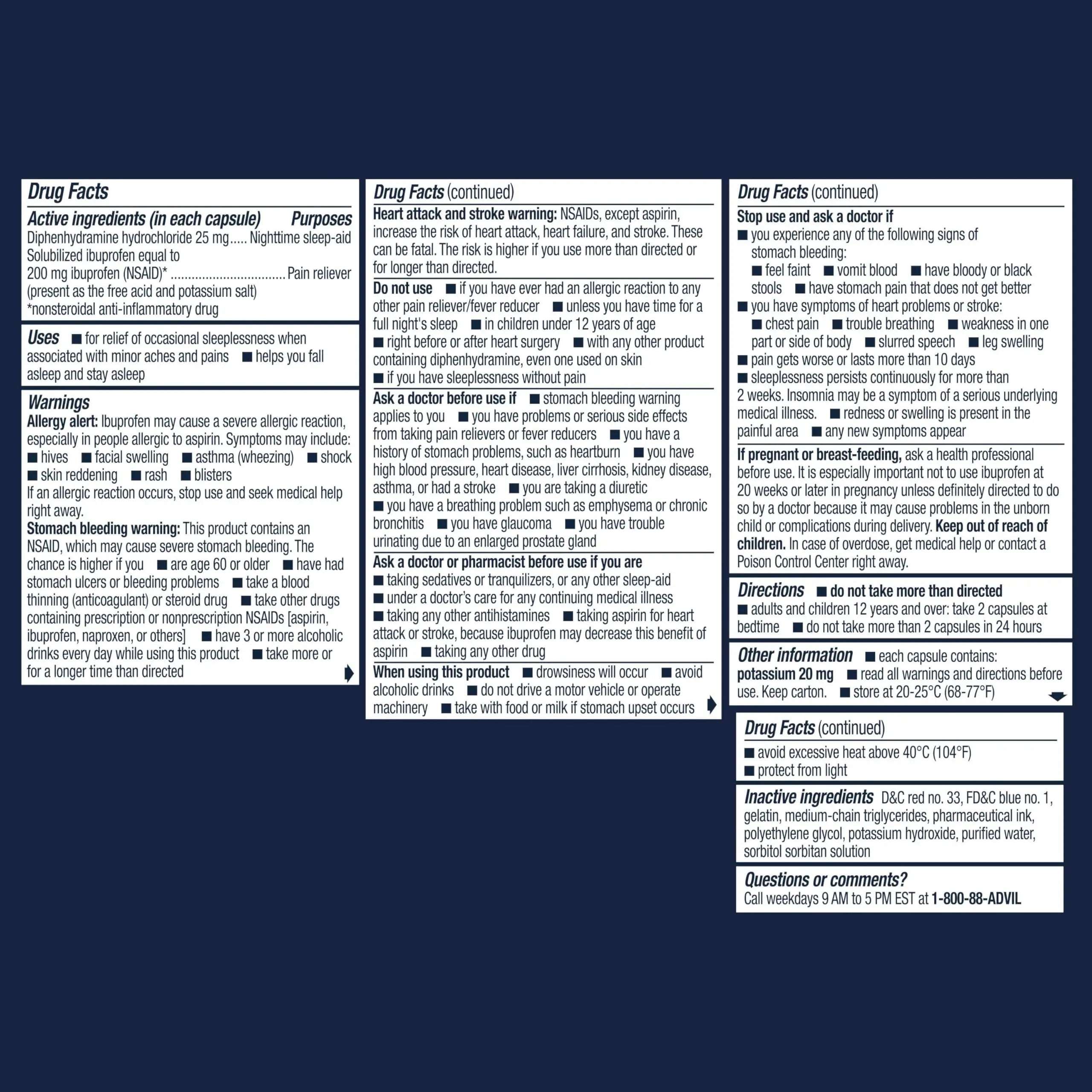 Advil PM Liqui-Gels Minis, 80 Liquid Filled Capsules AdvilBuy Supplements Australia