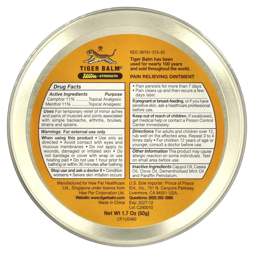 Tiger Balm Sport Rub Pain Relieving Ointment, Ultra Strength 1.70 oz (Pack of 5) Tiger BalmBuy Supplements Australia