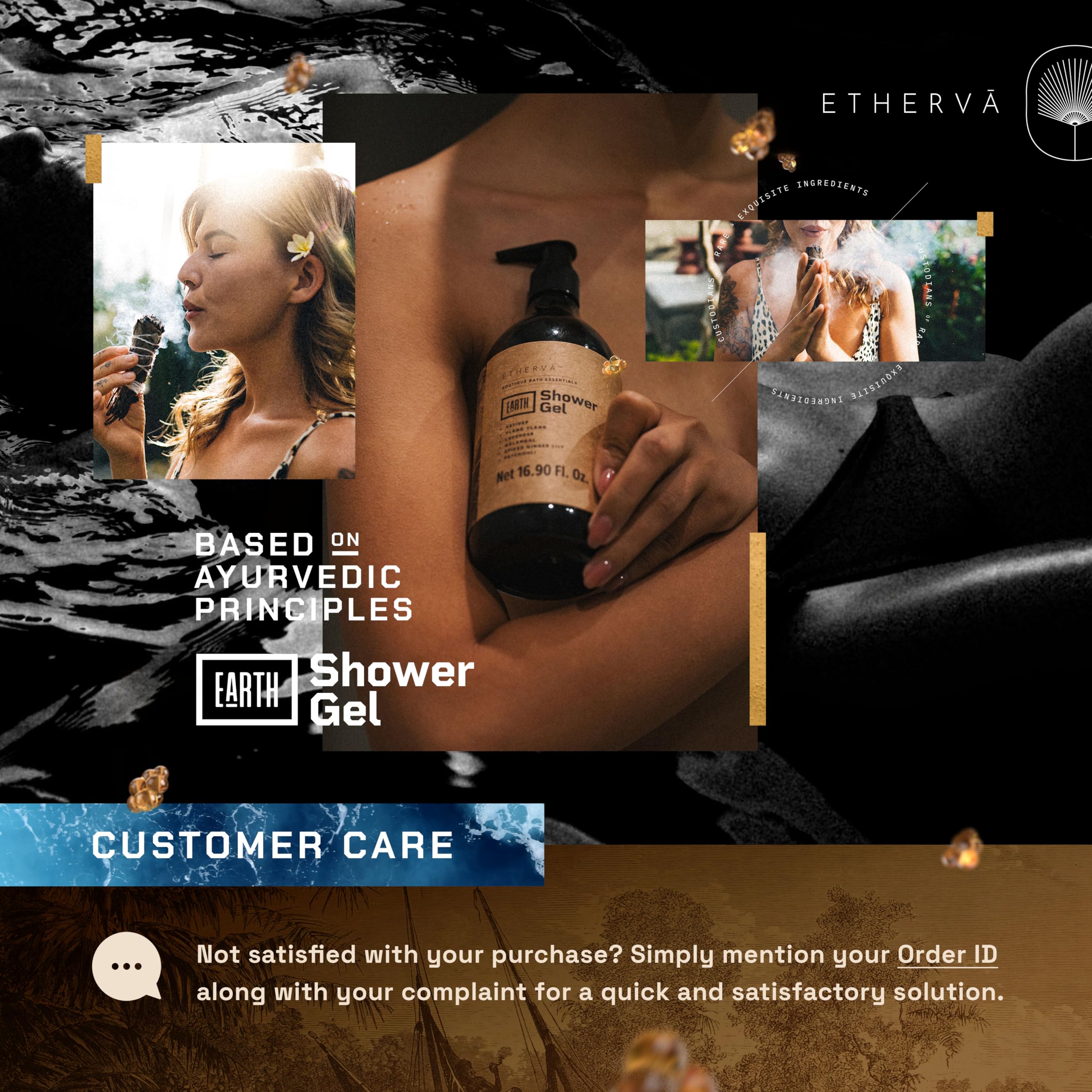 ETHERVA EARTH Body Wash for Men & Women | Patchouli, Vetiver, Incense, Virgin Coconut Oil ETHERVABuy Supplements Australia