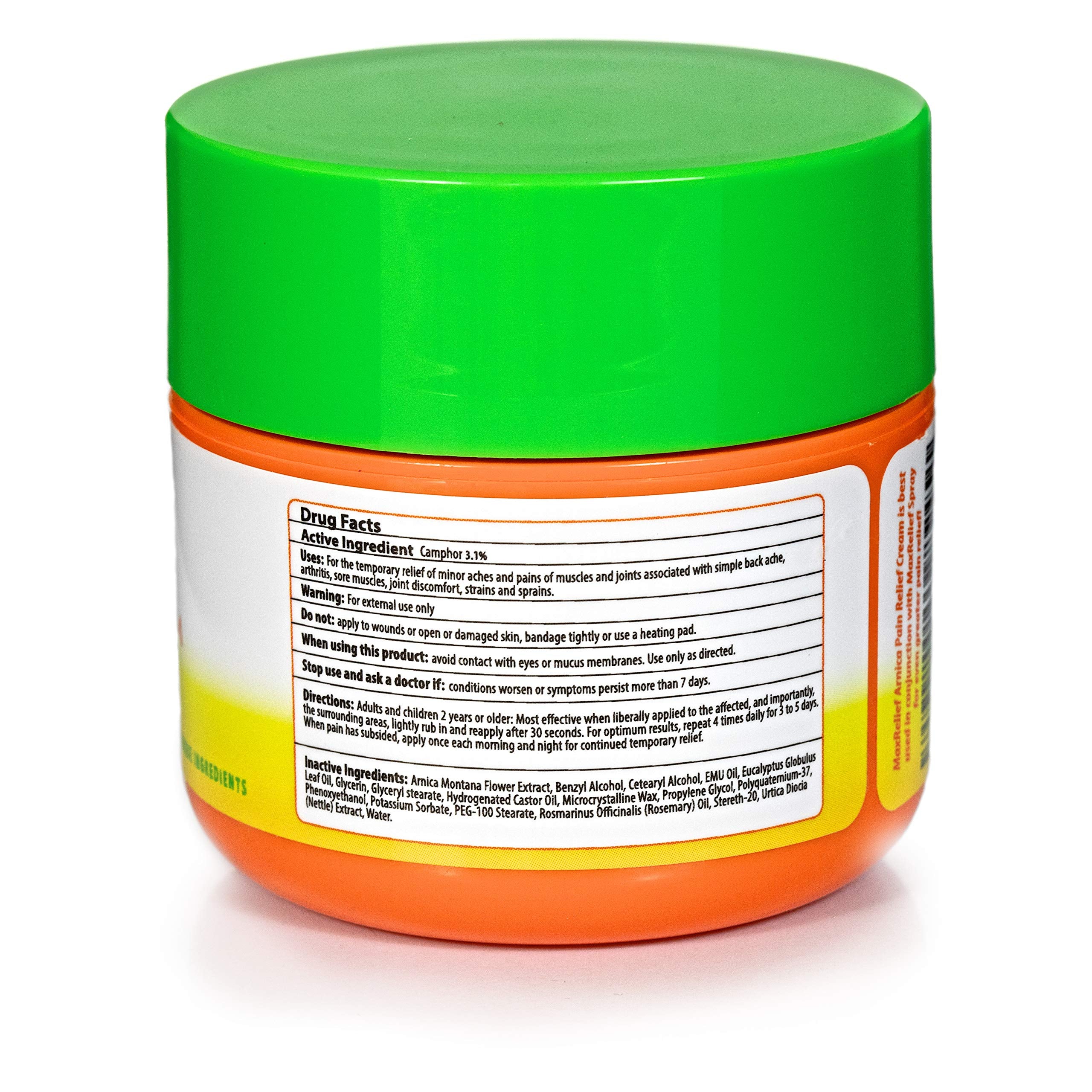 MaxRelief Arnica Montana Pain Cream - Advanced Formula for Deep Relief - Soothe Knee, Joint & Muscle Pain - Reduce Swelling, Joint Inflammation Fibromyalgia & Plantar Fasciitis Relief - Emu Oil 2oz MaxReliefBuy Supplements Australia