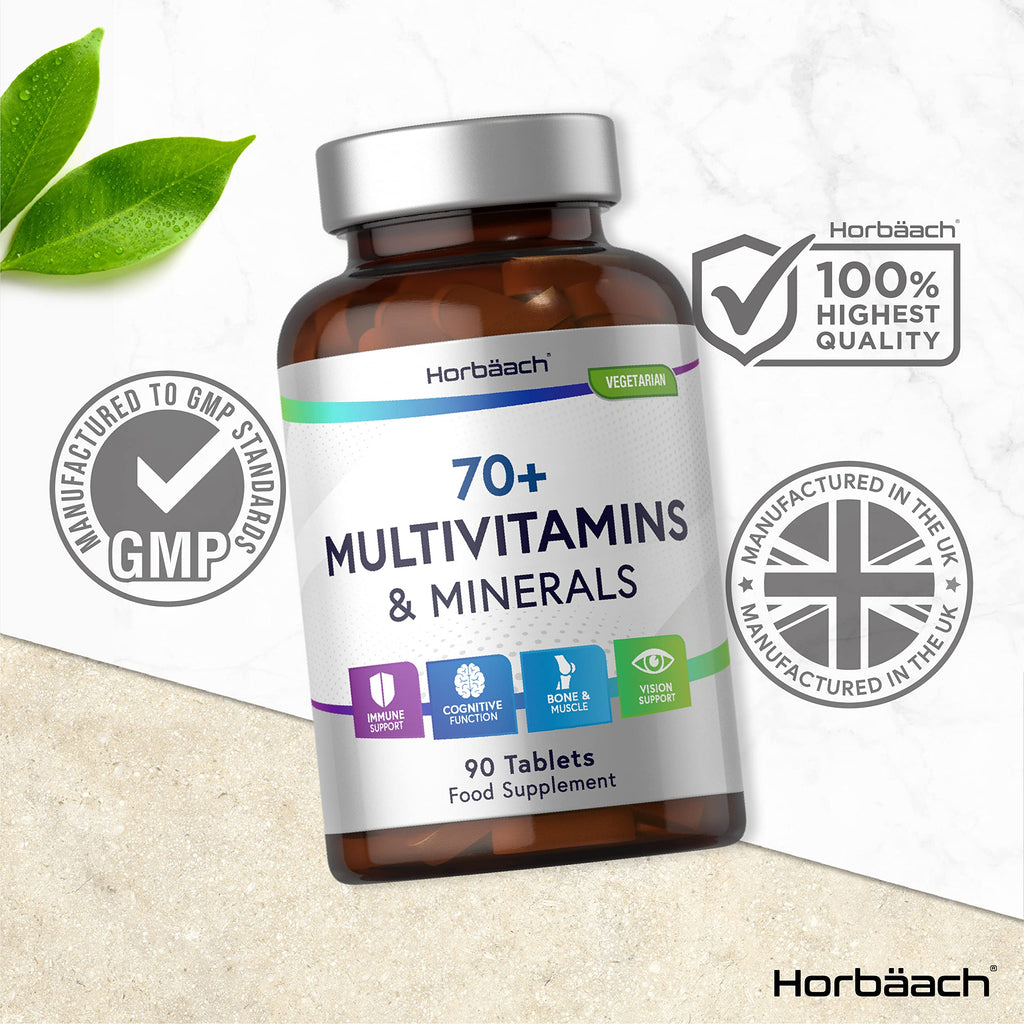 Multivitamin 70 Plus Tablets | 90 Count | with Essential Vitamins and Minerals | for Men and HorbäachBuy Supplements Australia