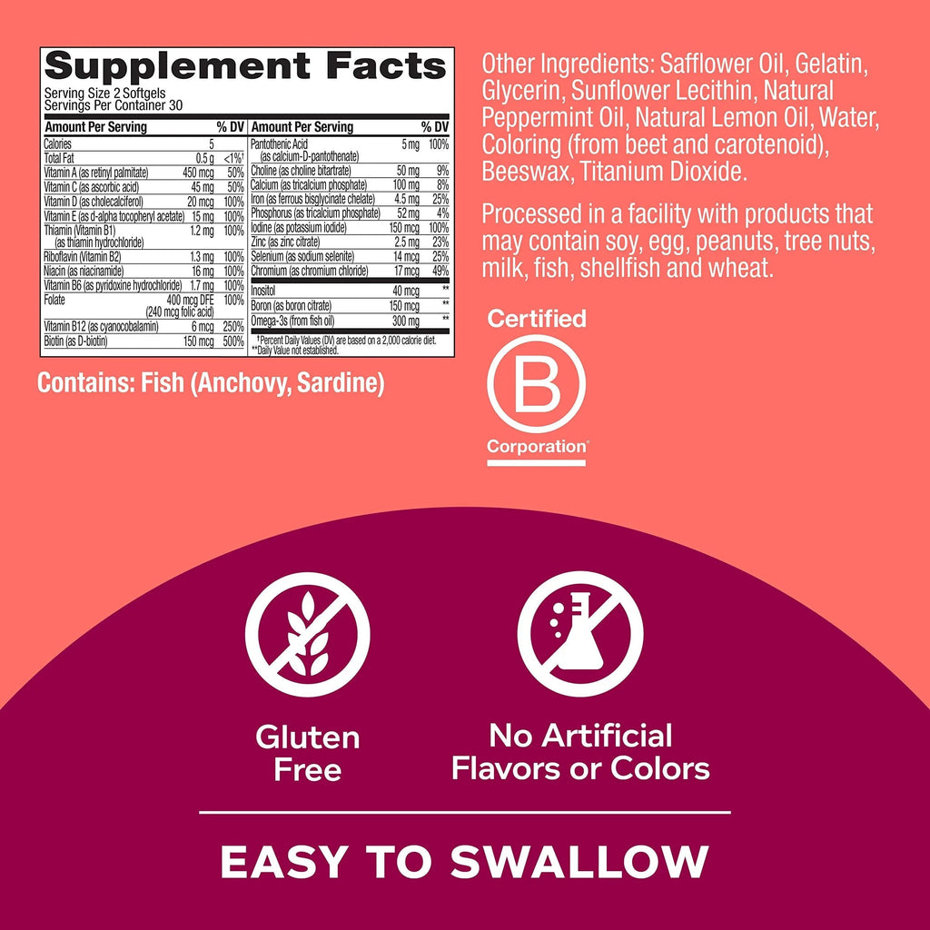 OLLY Ultra Women's Multi Softgels & Ultra Strength Hair Softgels, Supports Hair Health, Biotin, Keratin, Vitamin D, B12, Hair Supplement, 30 Day Supply - 30 Count OLLYBuy Supplements Australia