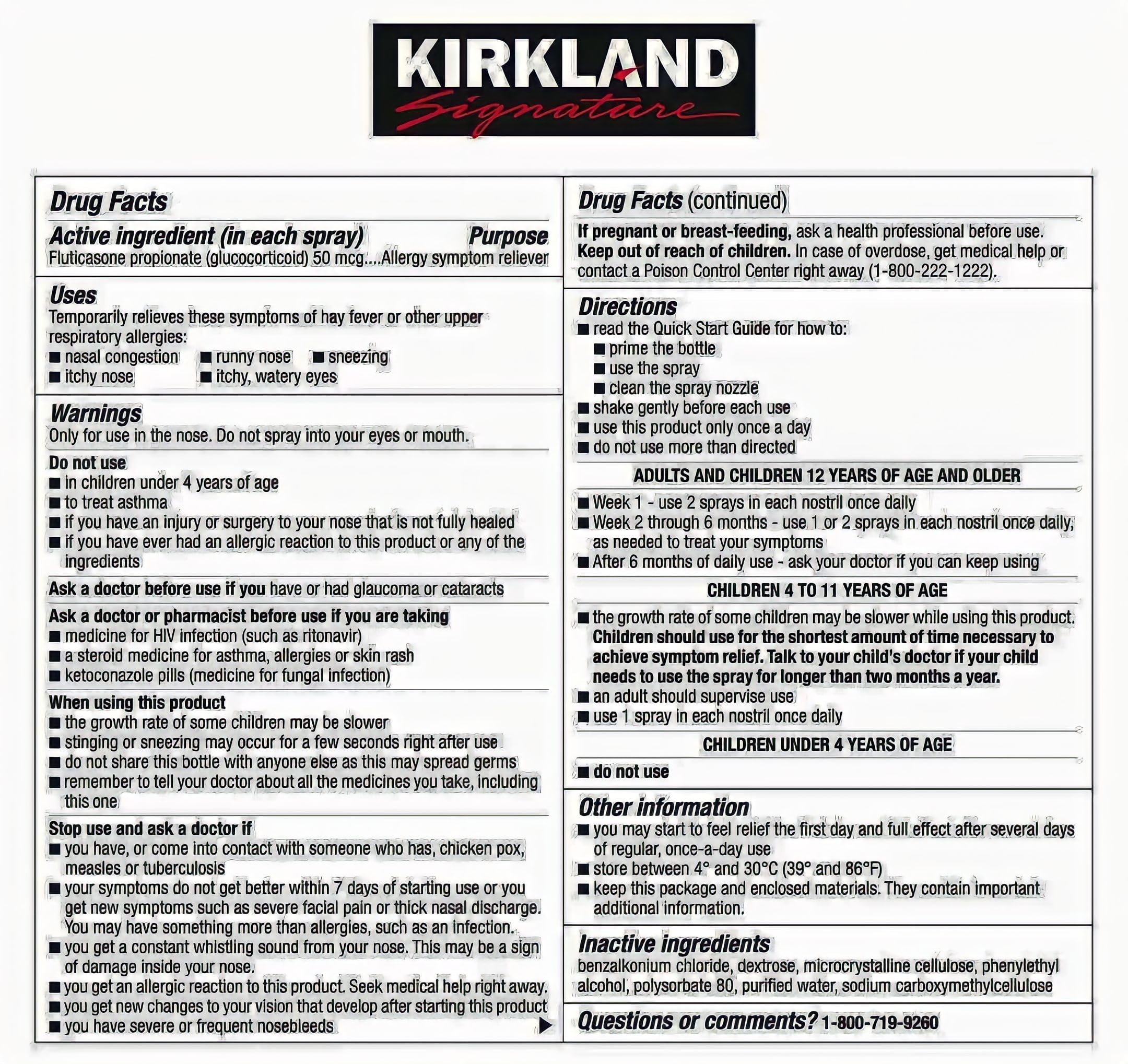 Kirkland Signature Aller-Flo Fluticasone Propionate (Glucorticoid) 5 Bottles x 120 Metered Sprays 0.54 Fl OZ per Bottle (15.8 mL x 5) 2.70 OZ Total (79 mL Total) 600 Total Sprays Total, 1-Pack KIRKLAND buy supplements Au