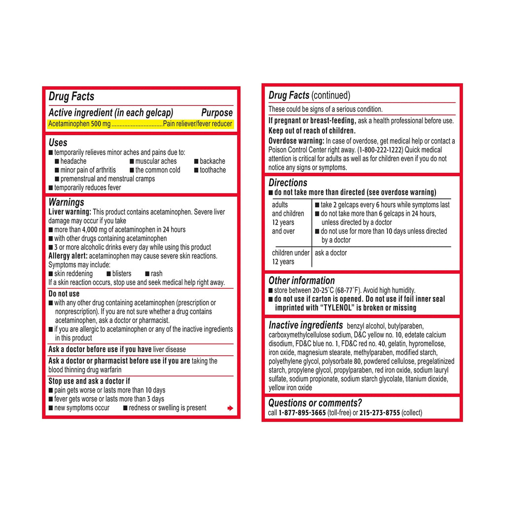 Benadryl Ultratabs Antihistamine Allergy Relief Tablets with 25 mg Diphenhydramine HCl, 100 ct and Tylenol Extra Strength Pain Reliever Rapid Release Gels with 500 mg Acetaminophen, 100 ct TylenolBuy Supplements Australia