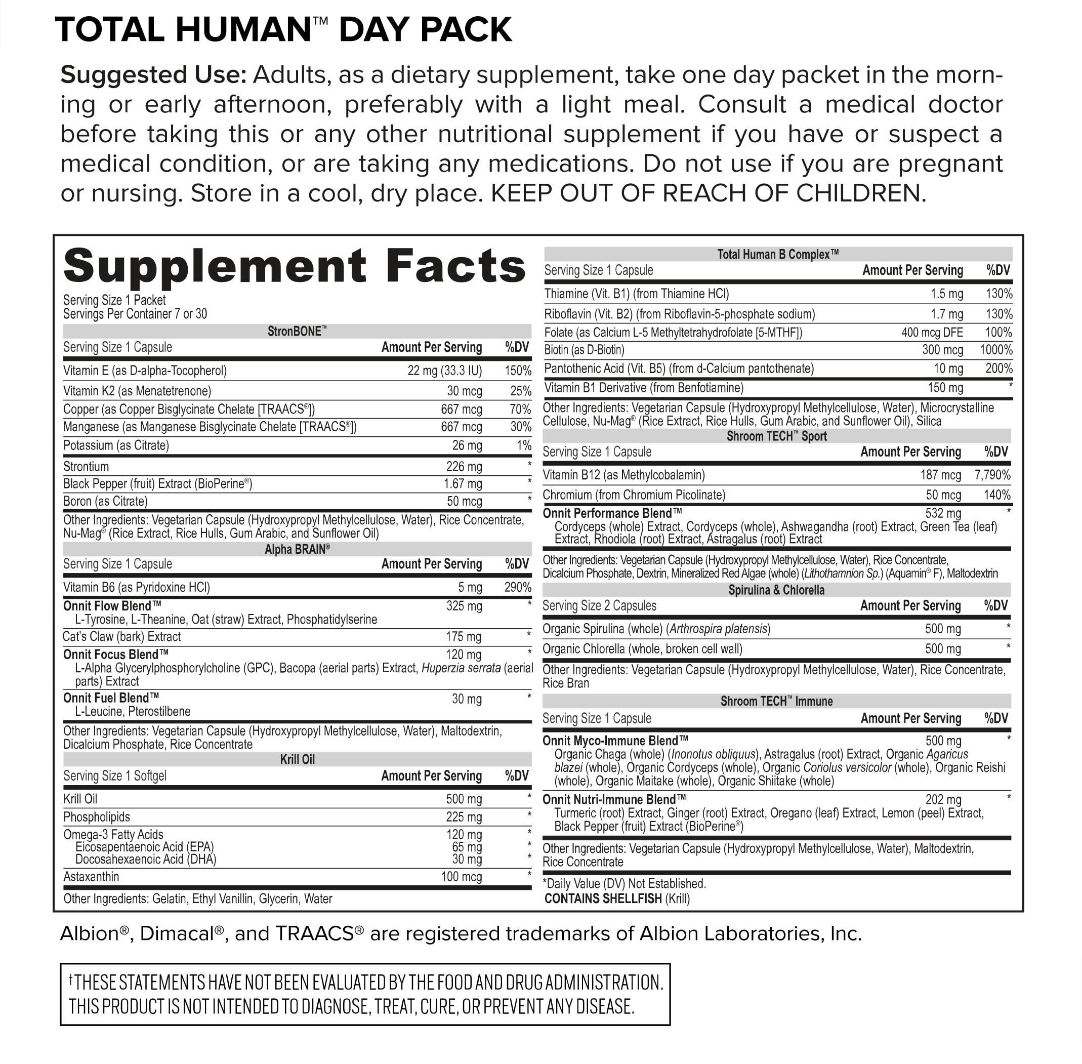 ONNIT Total Human Day and Night Vitamin Packs for Men and Women,Capsule, 30-Day ONNITBuy Supplements Australia