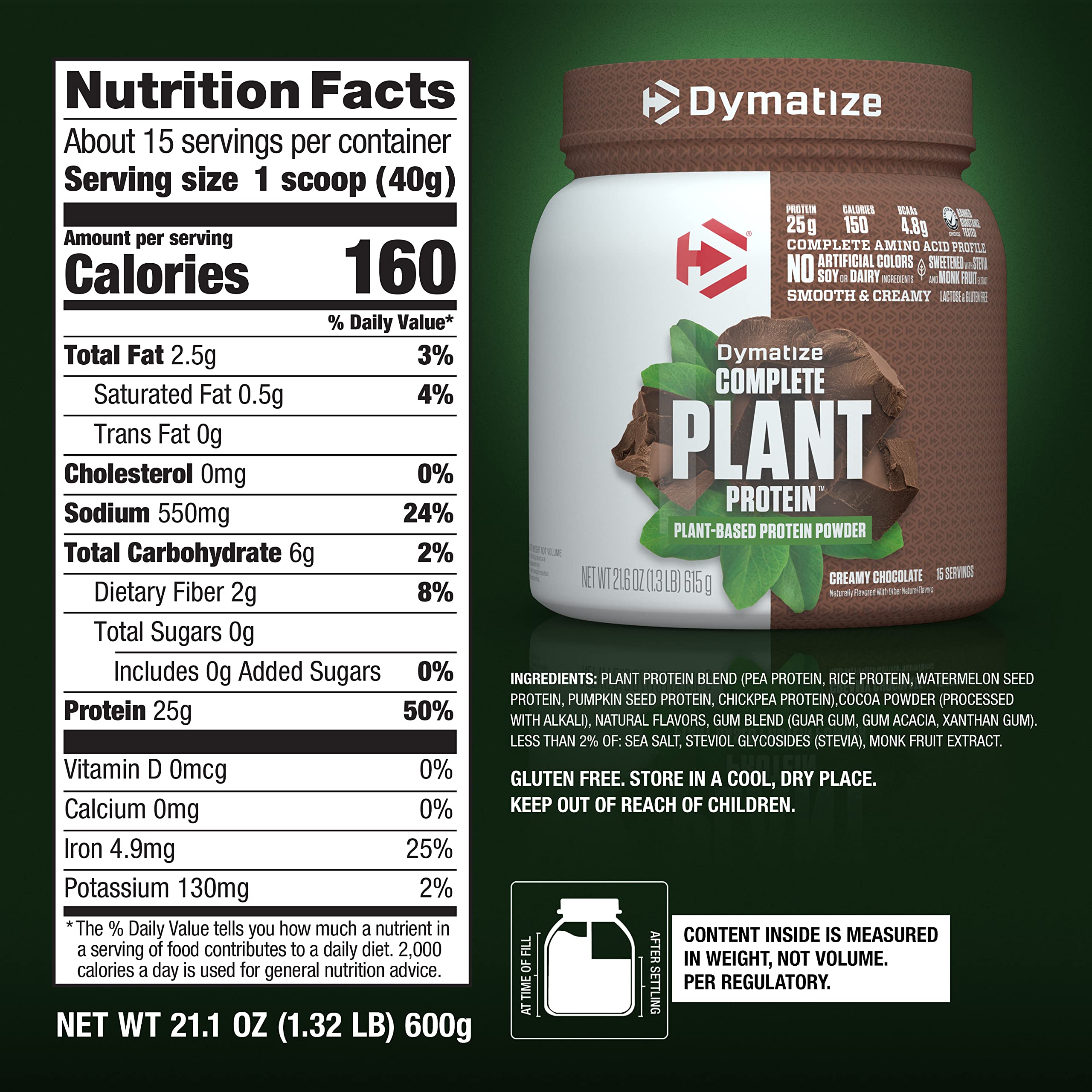 Dymatize Vegan Plant Protein, Creamy Chocolate, 25g Protein, 4.8g BCAAs, Complete DymatizeBuy Supplements Australia