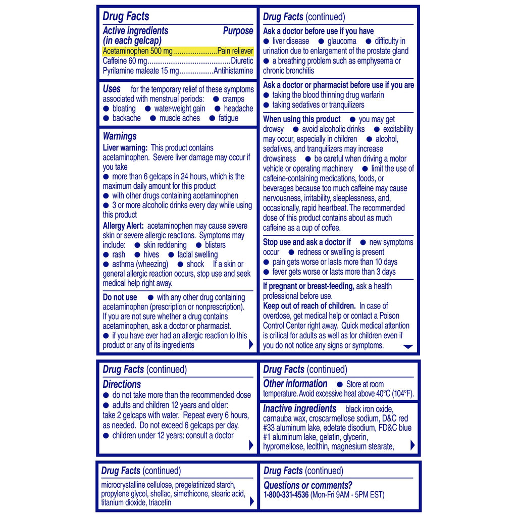 Midol Complete Gelcaps 24ct: Midol Complete Menstrual Pain Relief Gelcaps with Acetaminophen for Menstrual Symptom, PMS Relief, and Period Cramp Relief - 24 Count MidolBuy Supplements Australia