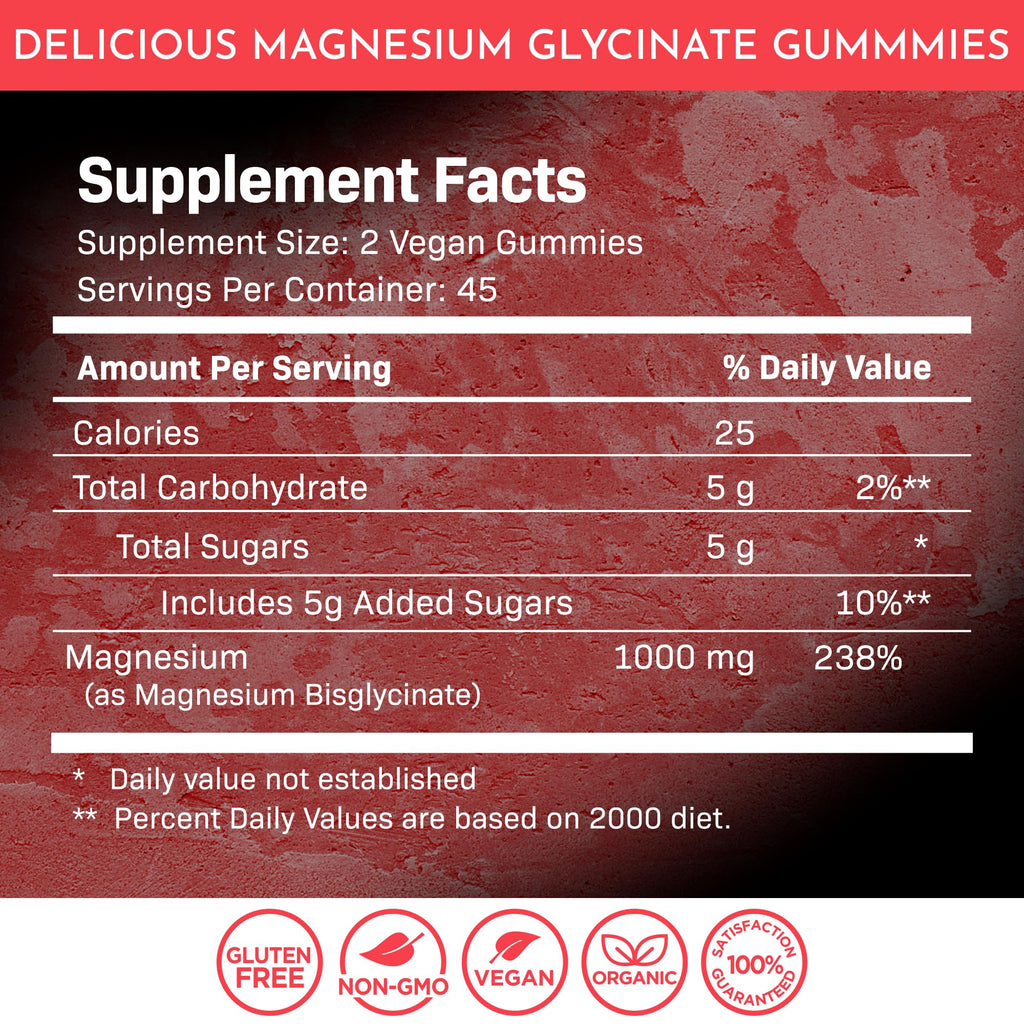 Magnesium Glycinate Gummies - 1000 mg - Magnesium Supplement to Support WELLNESS LABSRXBuy Supplements Australia