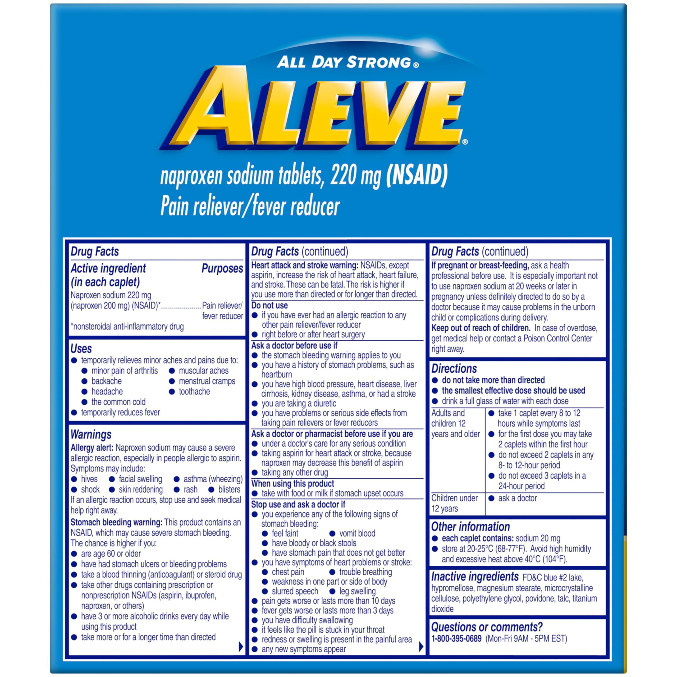 Aleve Pain Reliever & Fever Reducer Naproxen Sodium Caplets, Body and Arthritis Pain Reliever, Medicine for Adults and Children Ages 12 and Up, 60 Individual Pouches Aleve buy supplements Au
