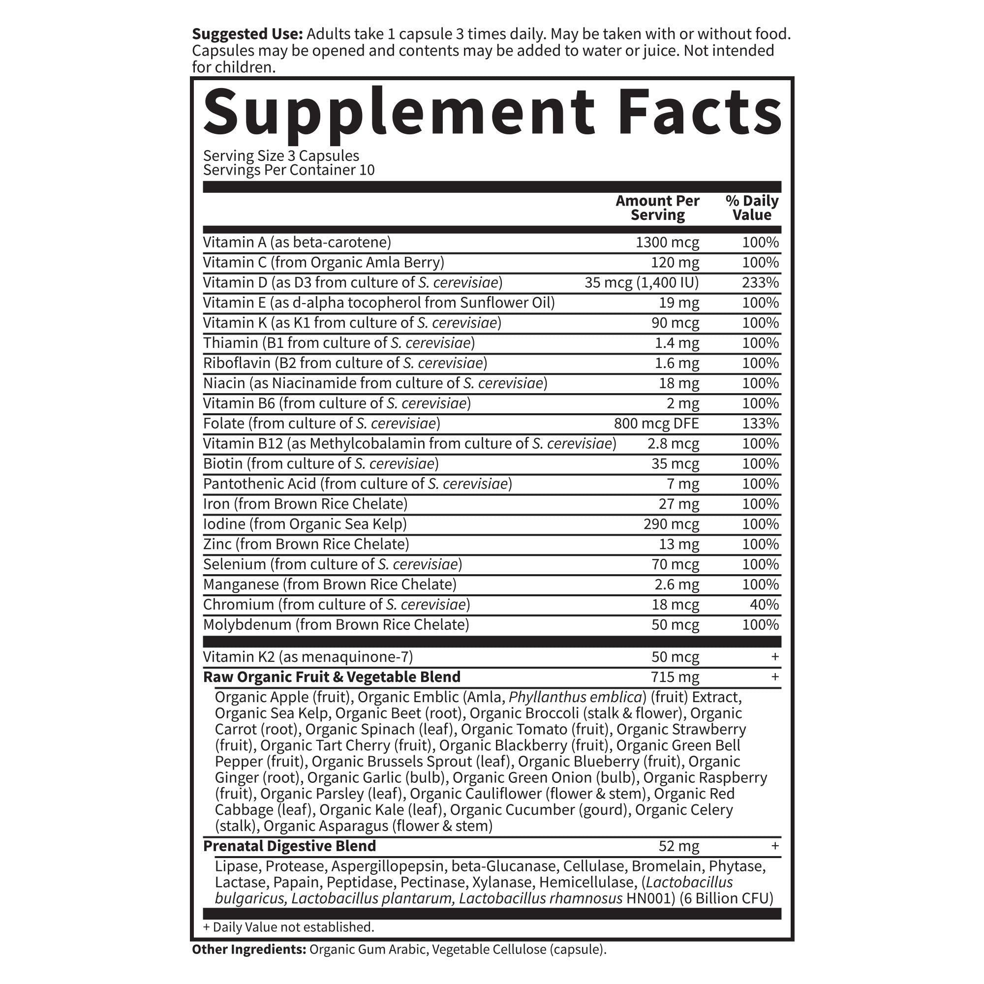Garden of Life Prenatal Multivitamin for Women with Iron, Folate & Vitamin C and D3 for Neural Development & Probiotics for Immune Support Garden of LifeBuy Supplements Australia