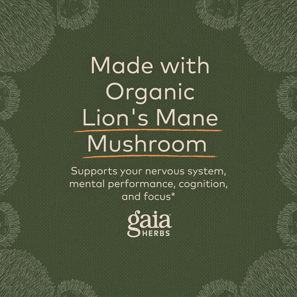Gaia Herbs Organic Lion’s Mane Mushroom - Brain and Nerve Support Supplement Gaia HerbsBuy Supplements Australia