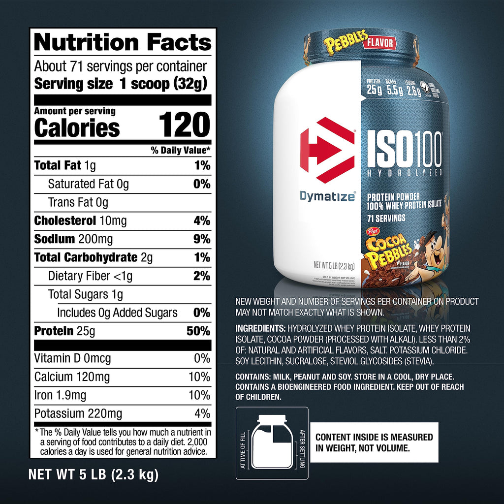 Dymatize ISO100 Hydrolyzed Protein Powder, 100% Whey Isolate, 25g of Protein, 5.5g DymatizeBuy Supplements Australia