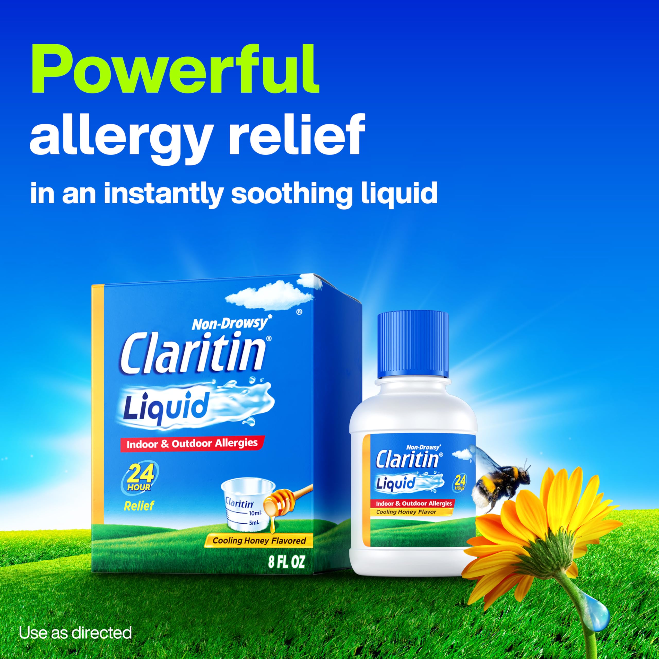 Claritin® Liquid, Allergy Medicine for Adults, 24-Hour Non-Drowsy Loratadine 5mg, Antihistamine, Cooling Honey Flavored, 8 fl. oz Claritin buy supplements Au