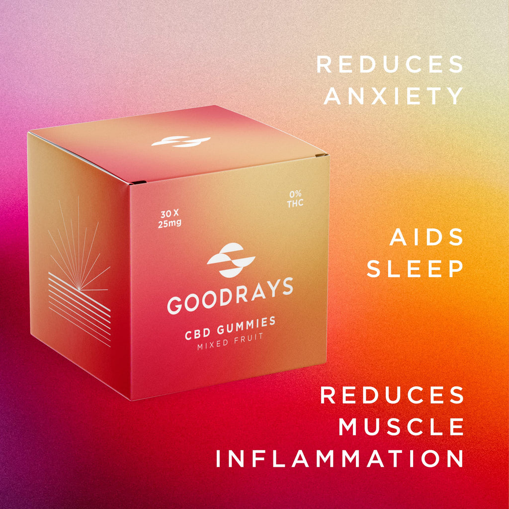 Goodrays - CBD Gummies - High Strength 30 x 25mg Mixed Fruits CBD Edibles GoodraysBuy Supplements Australia