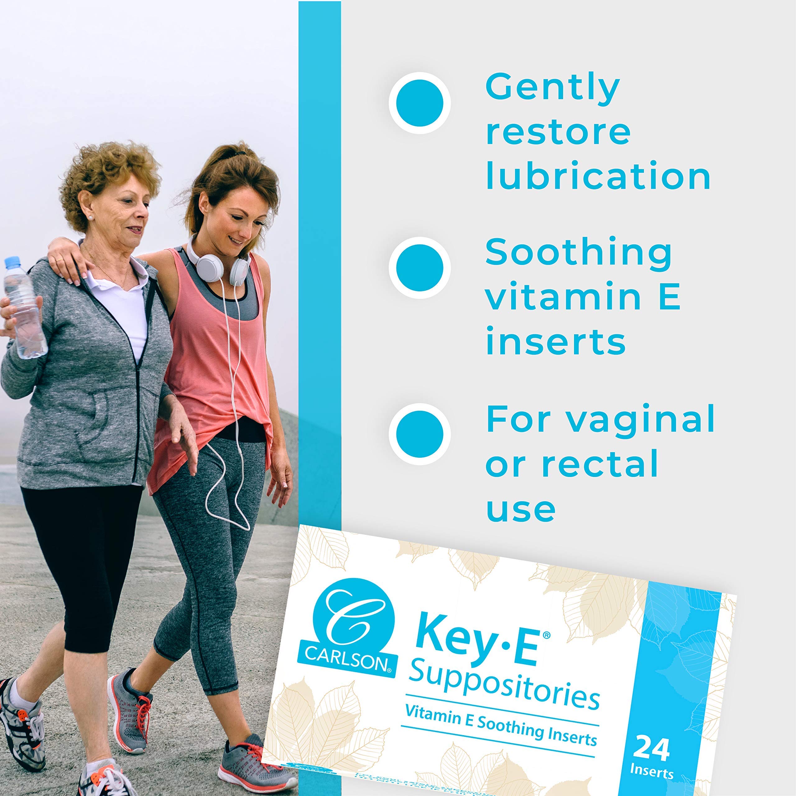 Carlson Labs Key-E Suppositories Vitamin E Soothing Inserts (2 Packages of 24 Inserts, 48Count) CarlsonBuy Supplements Australia