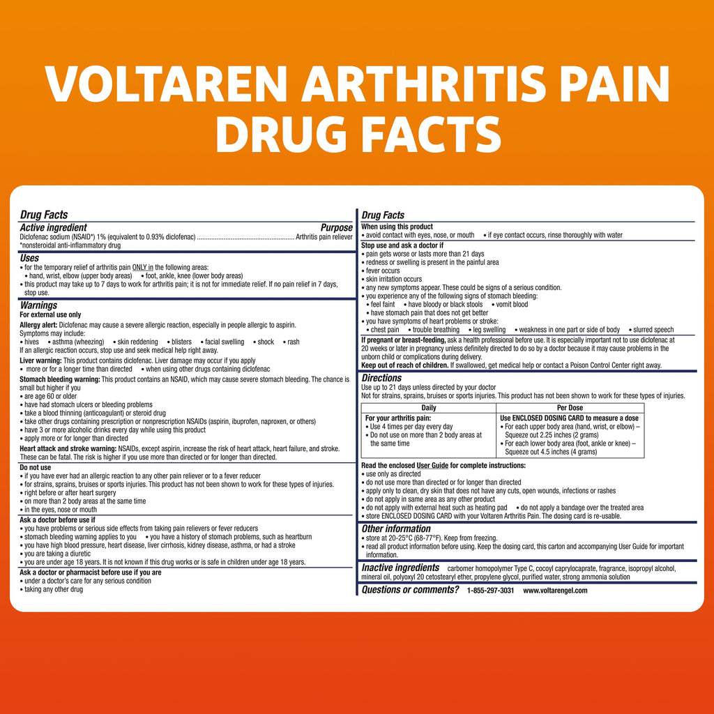 Voltaren Arthritis Pain Gel for Powerful Topical Arthritis Pain Relief with Diclofenac - NEW Easy Open Cap - 100 g x 2 VoltarenBuy Supplements Australia