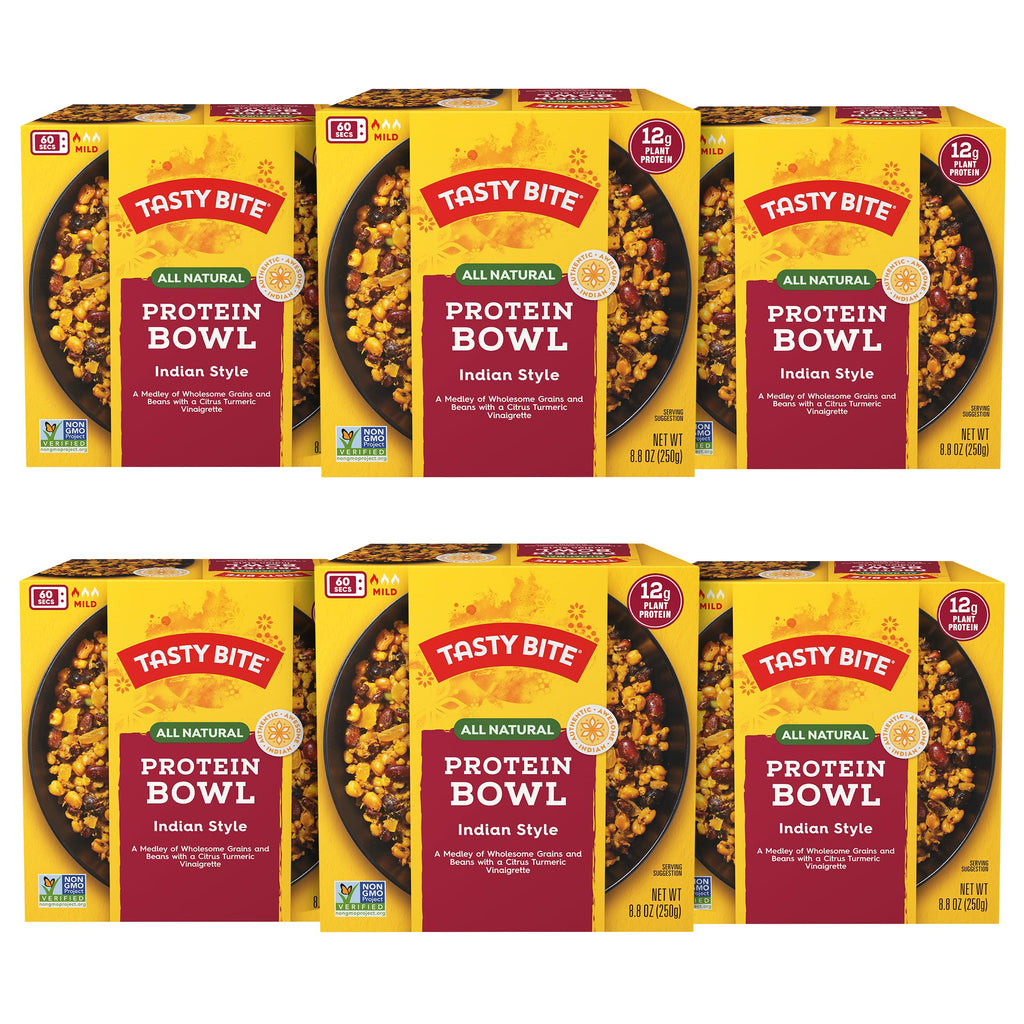 TASTY BITE Indian Protein Bowl, 8.8 Ounce, Pack of 6, Ready to Eat, Microwaveable