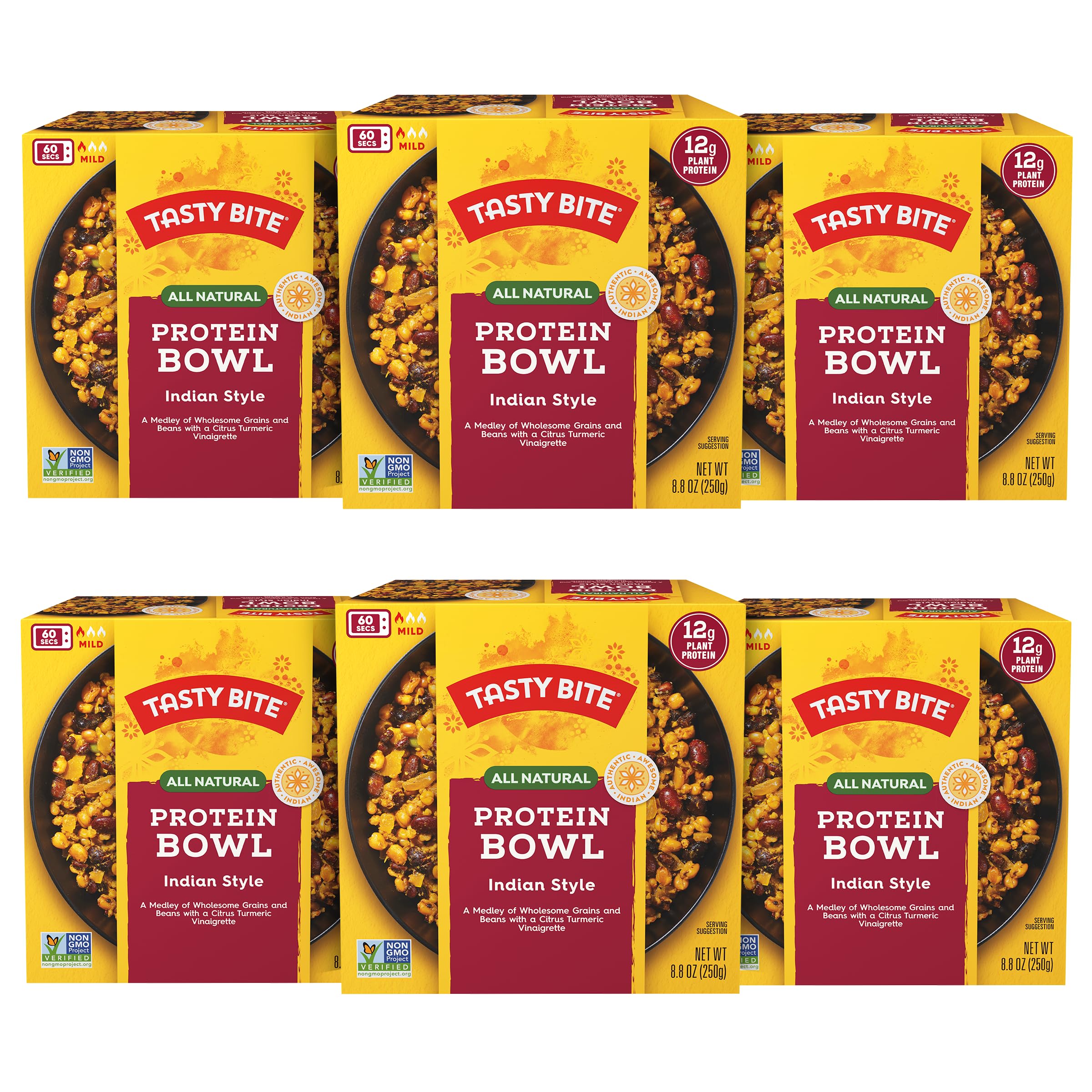 TASTY BITE Indian Protein Bowl, 8.8 Ounce, Pack of 6, Ready to Eat, Microwaveable