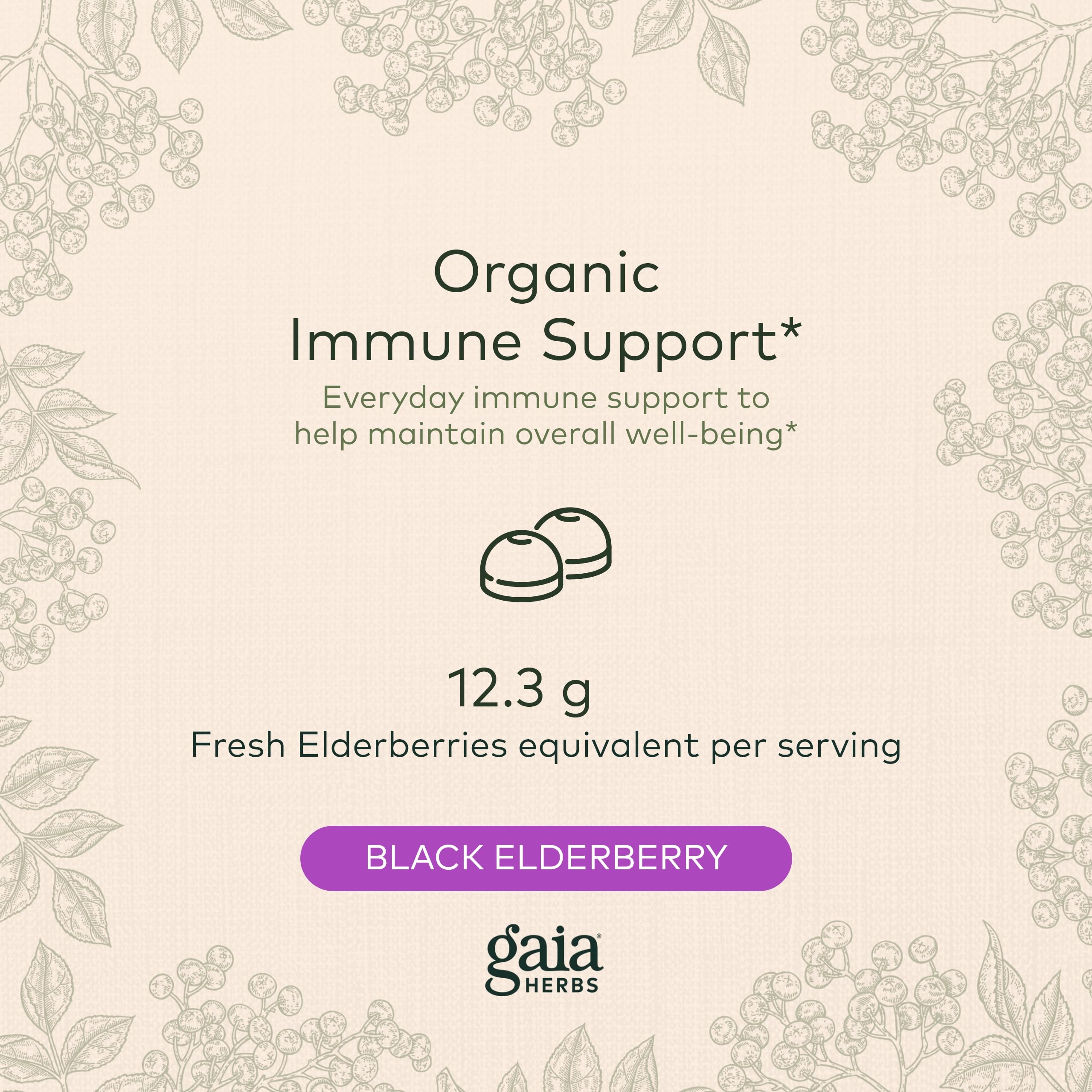 Gaia Herbs Black Elderberry (Sambucus Nigra) Extra Strength Gummies Gaia HerbsBuy Supplements Australia