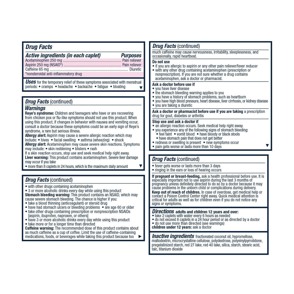 Pamprin Maximum Strength Max Formula, with Acetaminophen, Menstrual Period Symptoms Relief PamprinBuy Supplements Australia