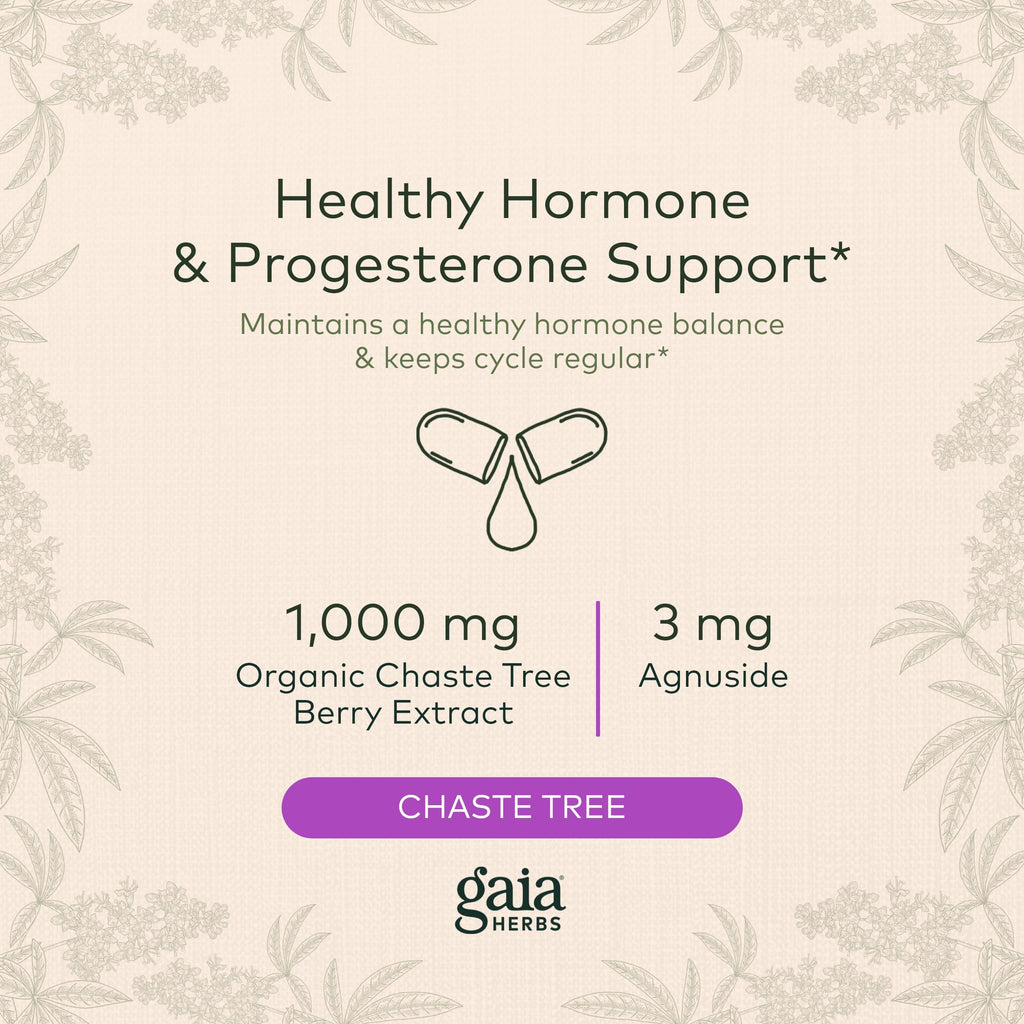 Gaia Herbs Vitex Berry (Chaste Tree) - Supports Hormone Balance & Fertility Gaia HerbsBuy Supplements Australia